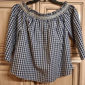 Madewell Blue White Checkered Pheasant‎ Shirt - Size Small